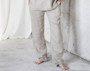 Men's linen pajama pants, linen pants for home