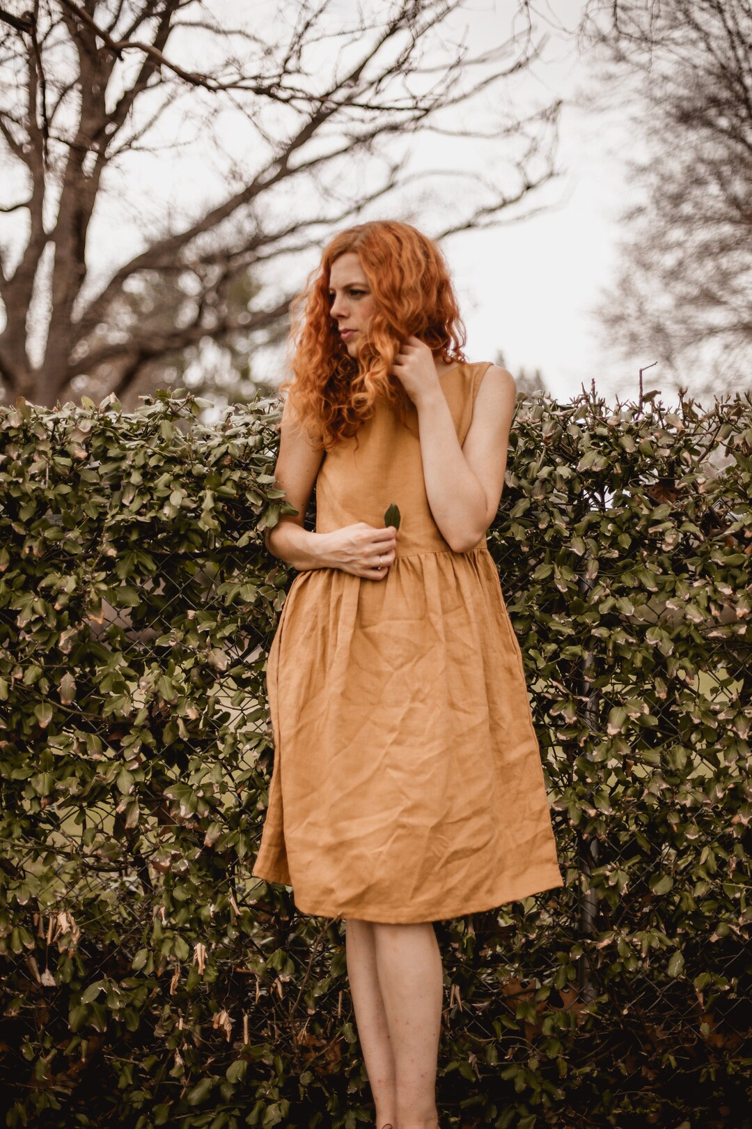 Women's Sleeveless Linen Denim Dress