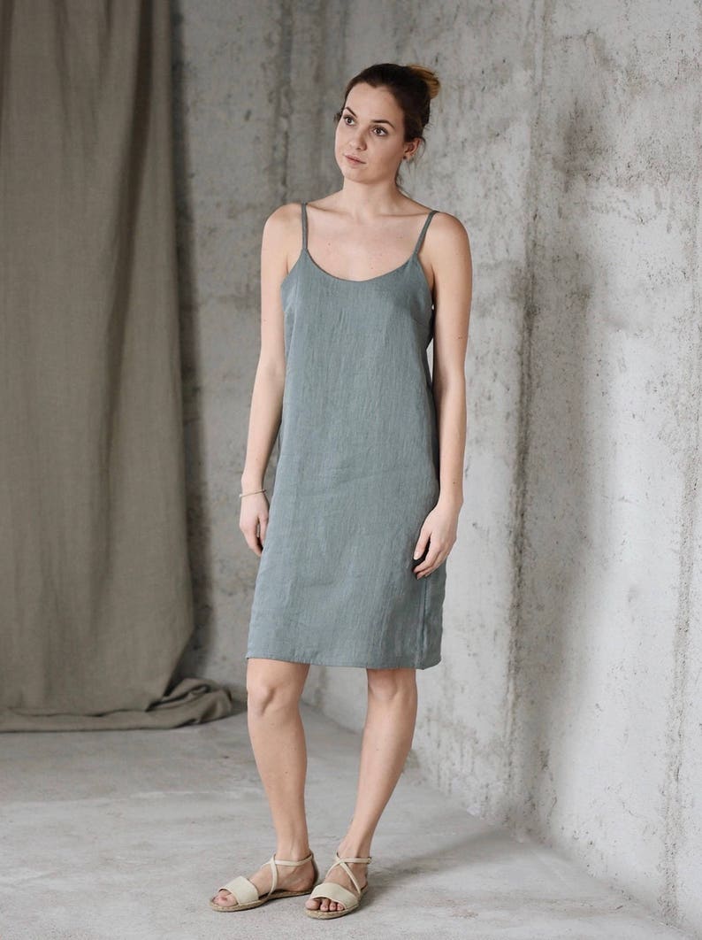 Women's linen slip dress ANNA image 2