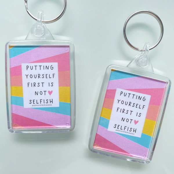 Self care keyring | positivity and mental health | self harm, eating disorder, anxiety, self care, self love, depression