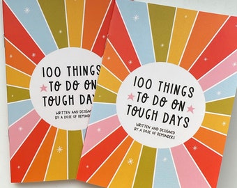 100 Things To Do On Tough Days Book | positivity and mental health, anxiety, self care, self love, depression