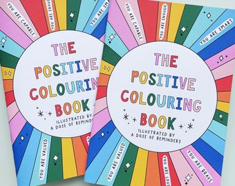 Positive colouring book | mindfulness, mental health, colouring, relax, positive, quotes