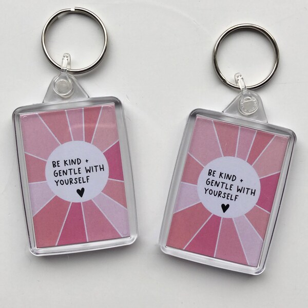 Be kind with yourself key ring | mental health recovery and positivity | self harm, depression, eating disorder, anxiety