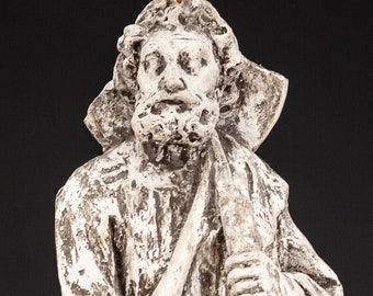 St Paul Church Statue | The Christian Apostle Figure | Antique 19th Century Saint Plaster Figurine | 15.4" / 45.5 cm Large