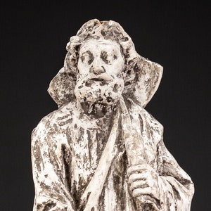 St Paul Church Statue | The Christian Apostle Figure | Antique 19th Century Saint Plaster Figurine | 15.4&quot; / 45.5 cm Large