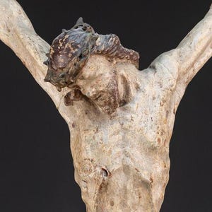 Corpus Christi Statue from 1700s | Italian Antique 18th Century Christ Wood Carving Sculpture | Jesus Crucifixion Figure 25&quot; / 63.5 cm