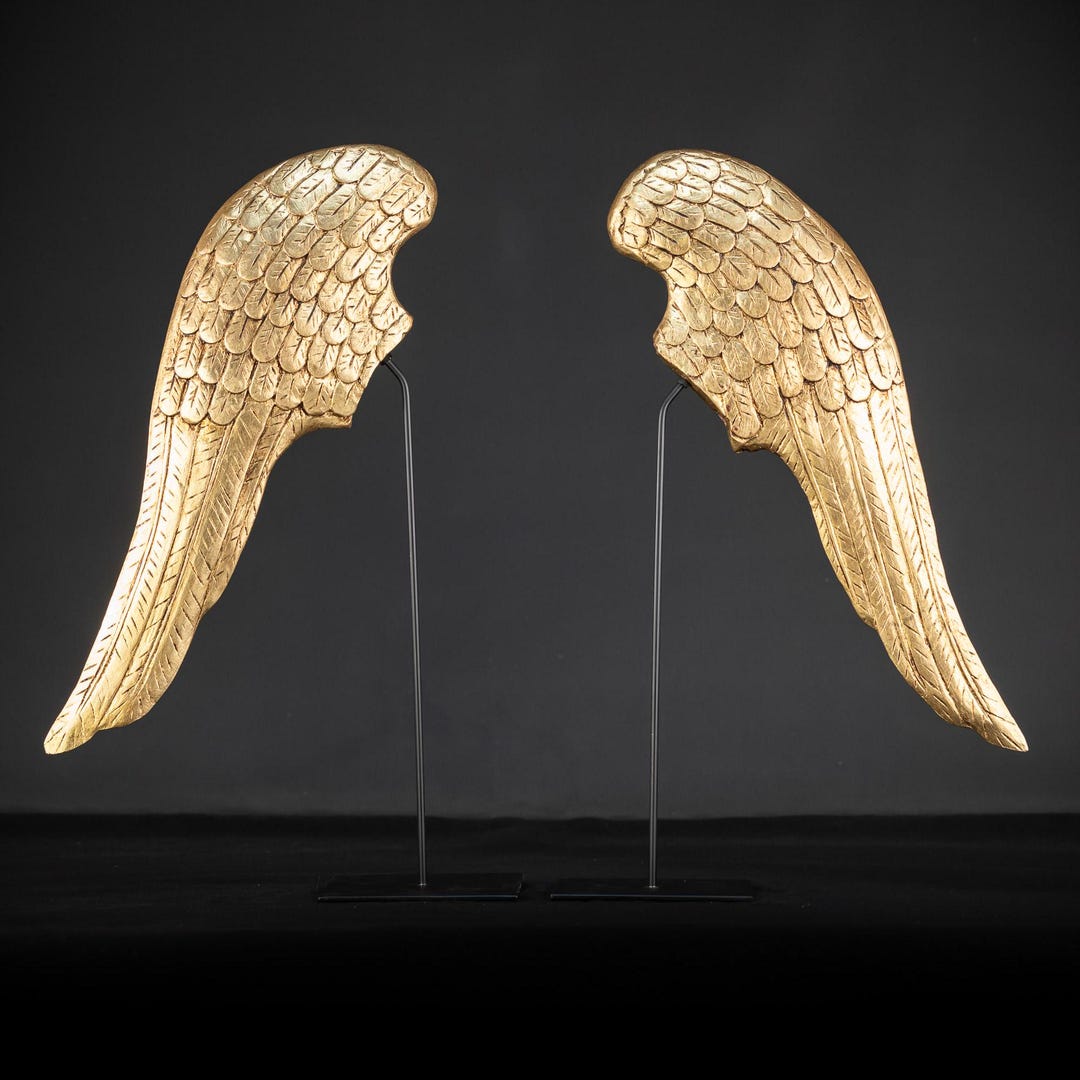 Pair of Wings for Angel | Vintage Large Gilded Wood Carving for ...