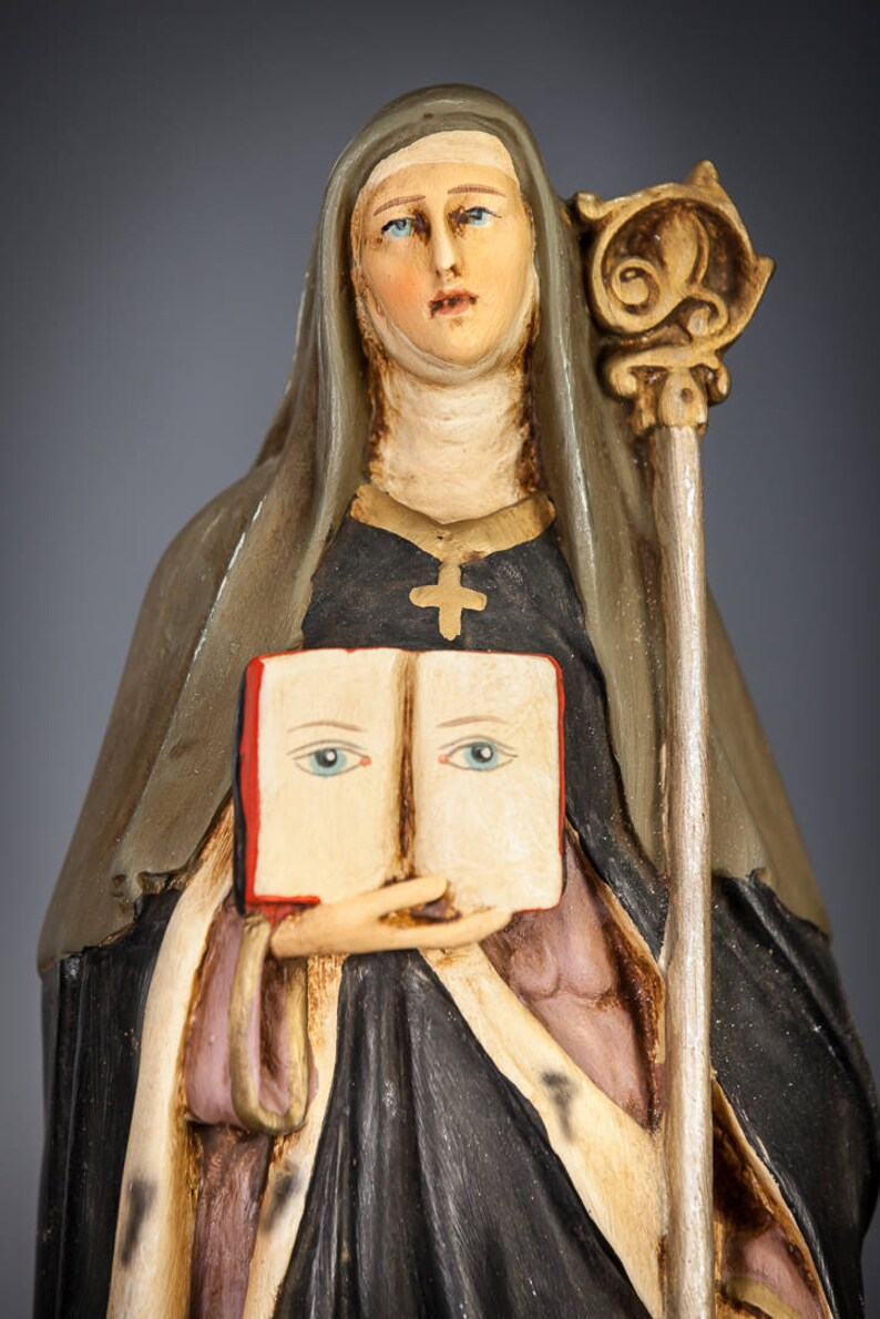 St Odile of Alsace Statue Saint Odilia Figure Antique Etsy