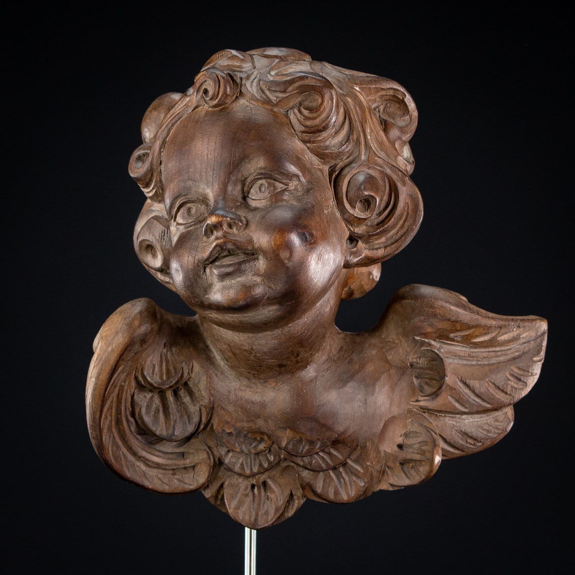 Angel Sculpture Antique Wood Carving Statue 1800s 19th Etsy