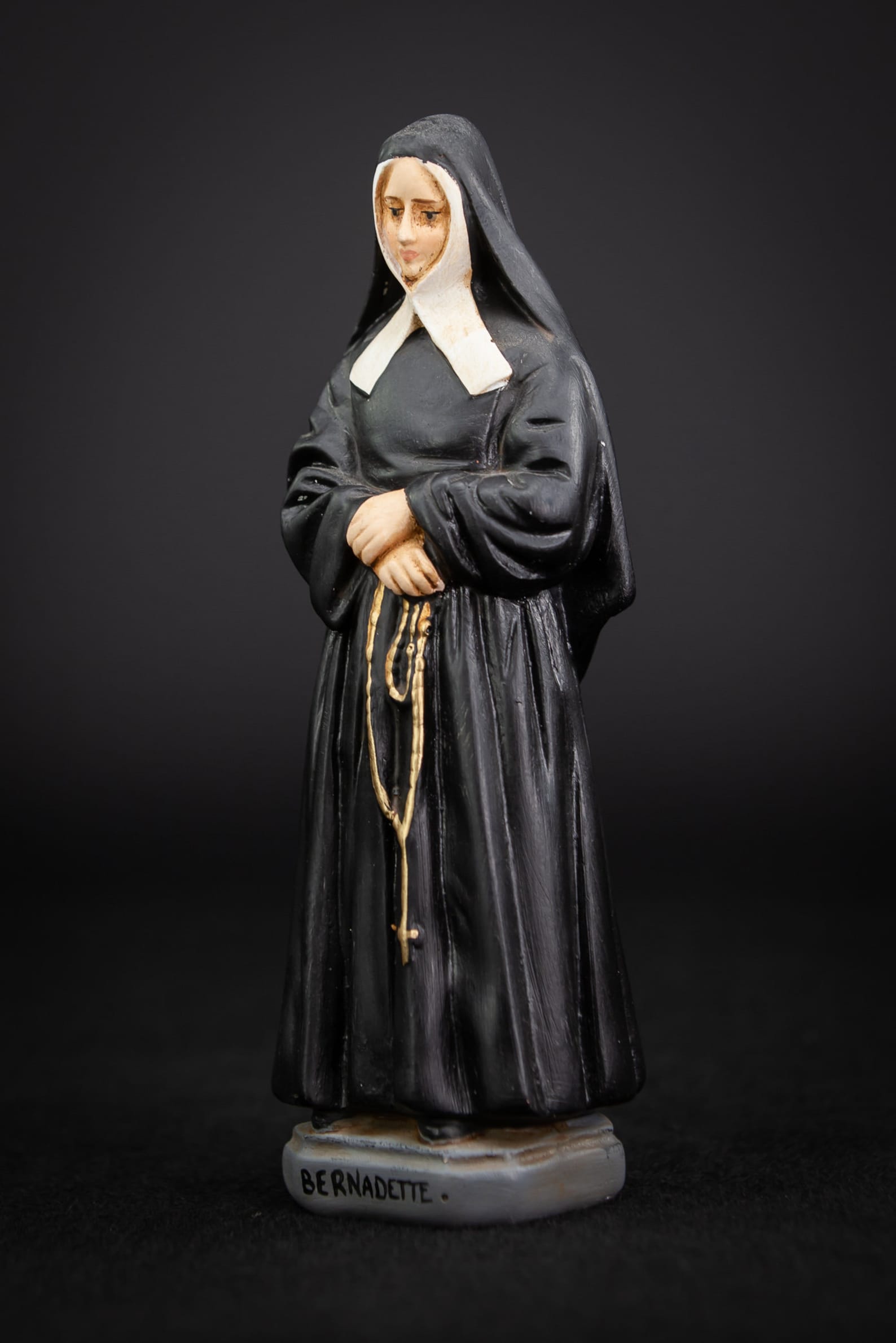 Saint Bernadette as a Nun Plaster Statue Lourdes Apparition Etsy