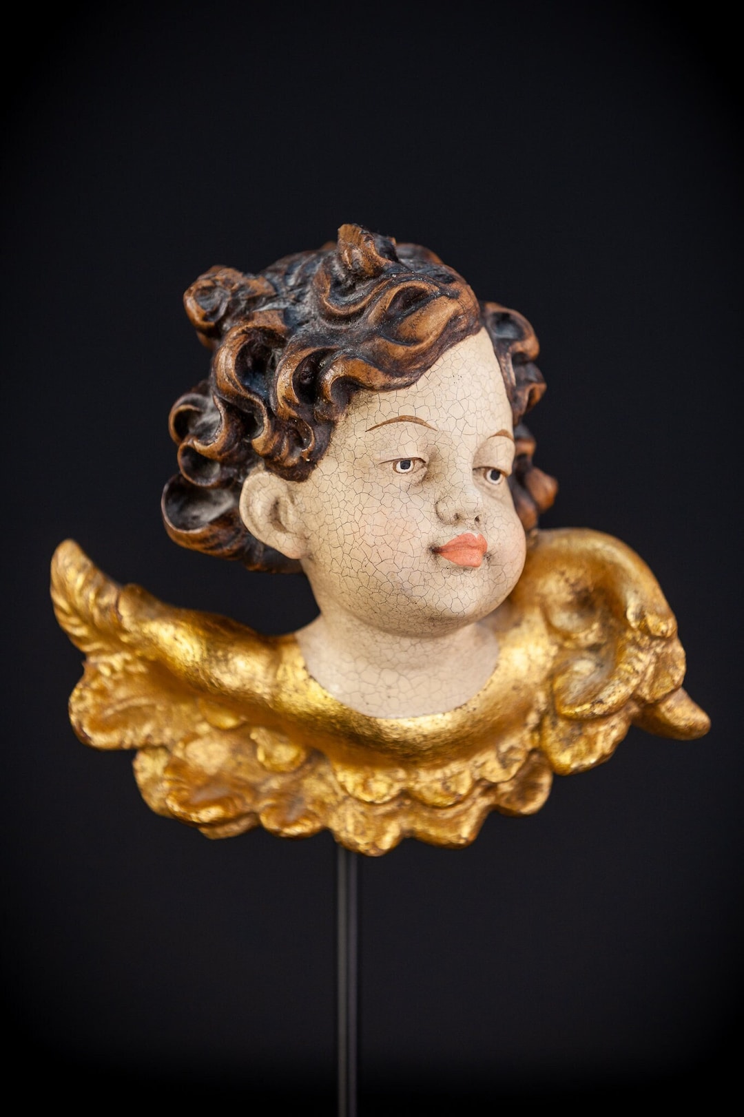 Angel Sculpture A Vintage Italian Wood Carving Statue Mid Etsy