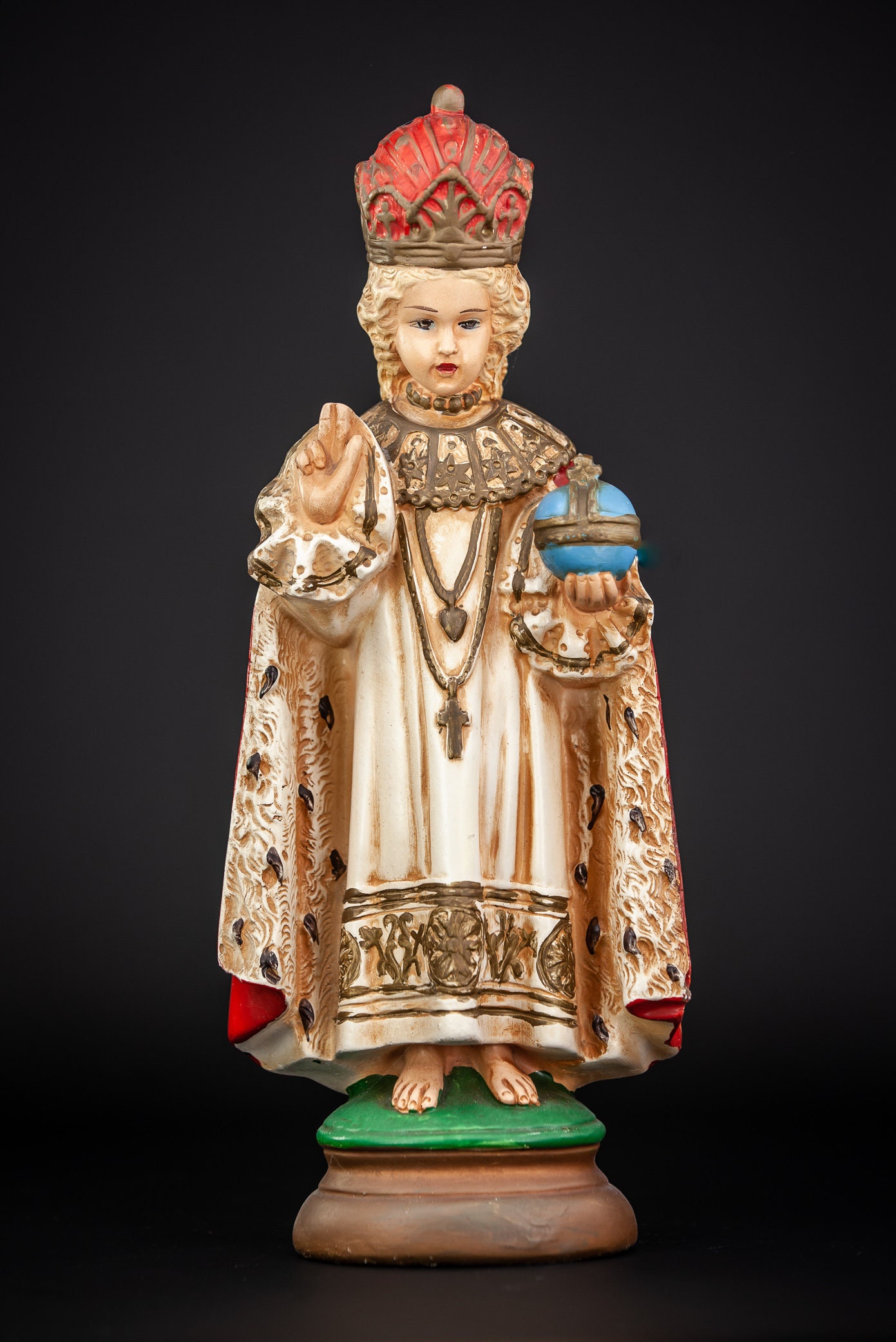 Infant Jesus of Prague Statue Child Christ Plaster Figure Etsy