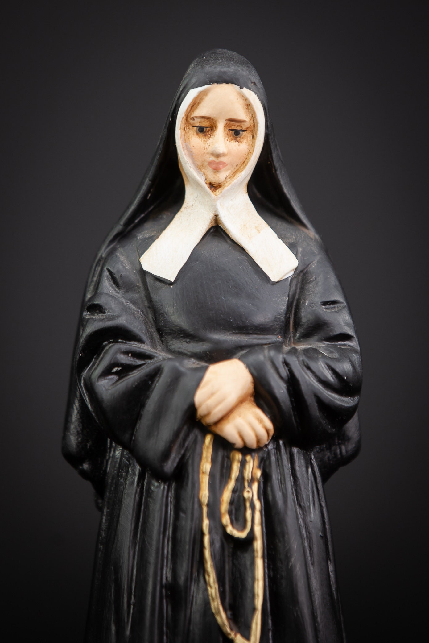 Saint Bernadette as a Nun Plaster Statue Lourdes Apparition Etsy