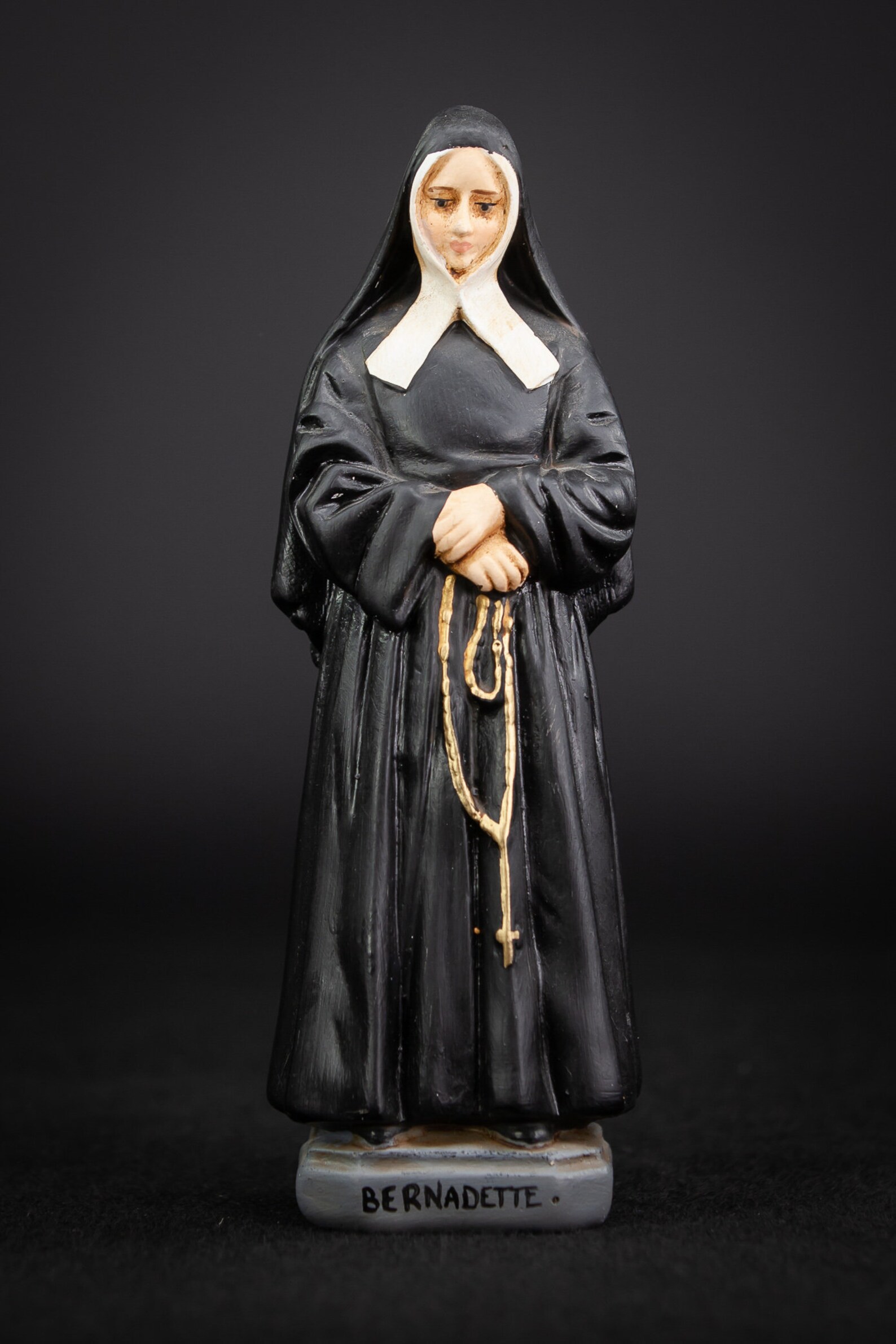 Saint Bernadette as a Nun Plaster Statue Lourdes Apparition Etsy