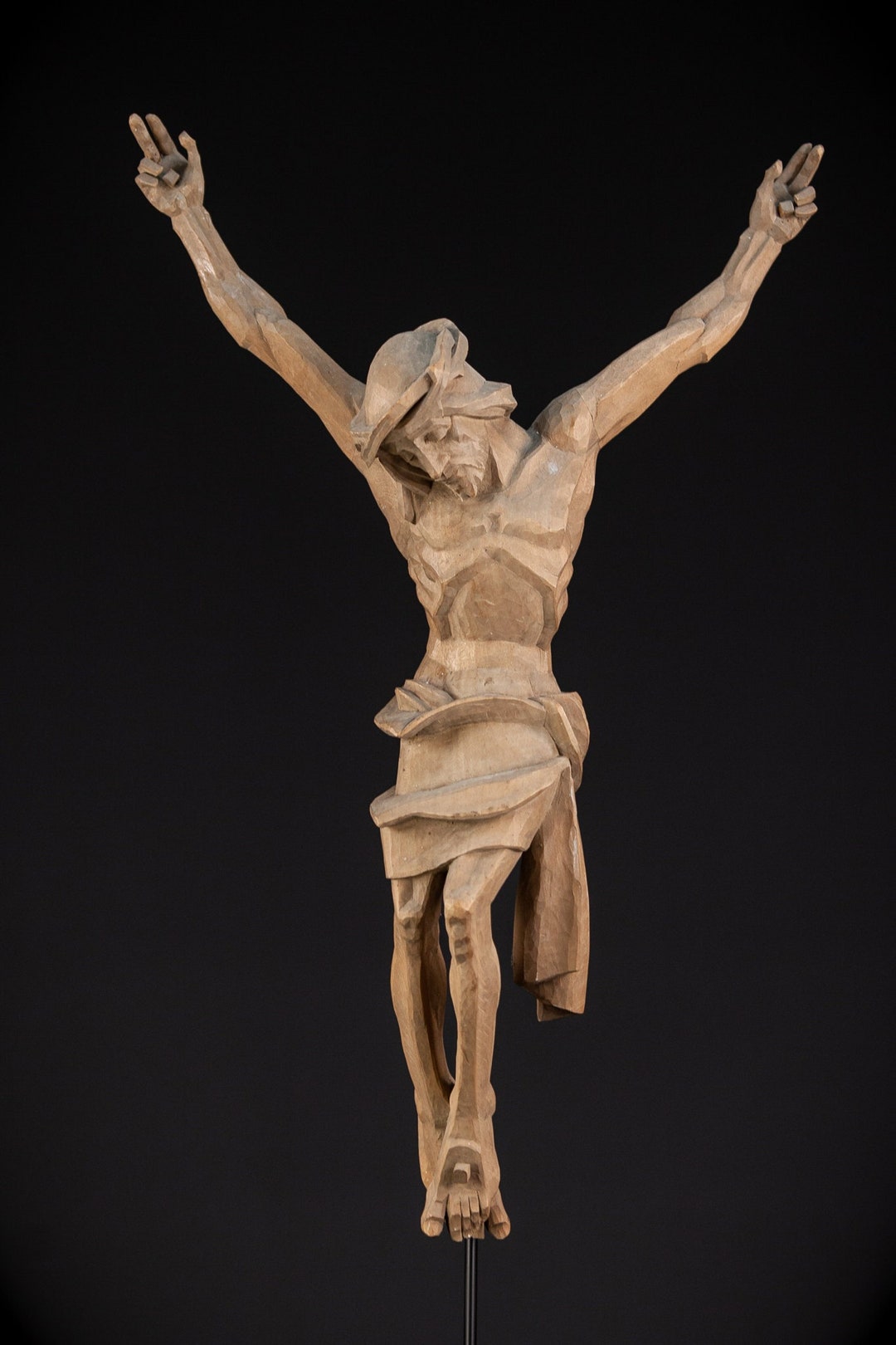 Jesus Christ Wooden Sculpture Corpus Christi Wood Carving Etsy