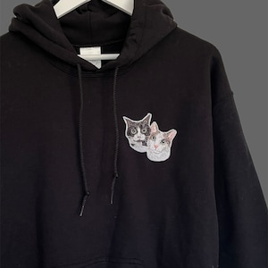 DOUBLE PET Custom Personalised  Embroidered Embroidery Pet/Animal/Dog/Cat Hoodie Sweatshirt TWO 2