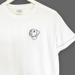 LINE DRAWING Custom Personalised Embroidery Pet/Animal/Dog/Cat/Rabbit Memorial  T-shirt