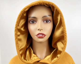 Satin Lined Hoodie -Unisex Spring Thin Hoodie-Golden