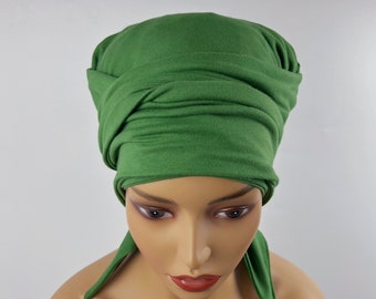 Serviette pour cheveux tombante en coton pour t-shirt - Vert