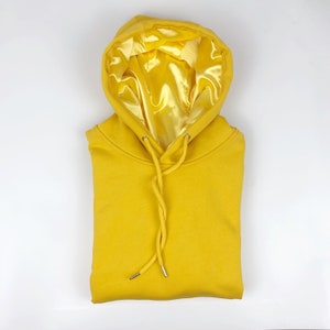 Satin Lined Hoodie Unisex-Thick-Bright Yellow
