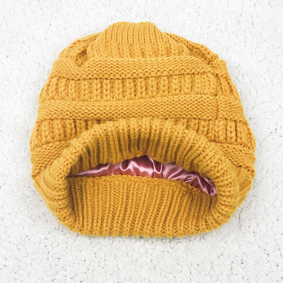 Satin Lined Knit Winter Hat For WomenYellow Etsy