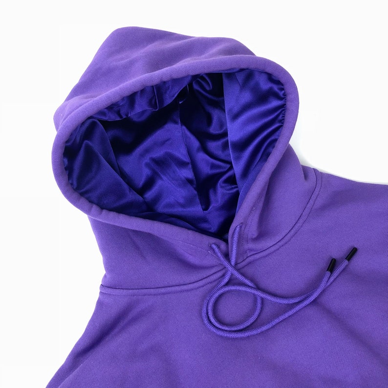 Satin Lined Hoodie Unisex-thick Fleece Lined-purple | Etsy