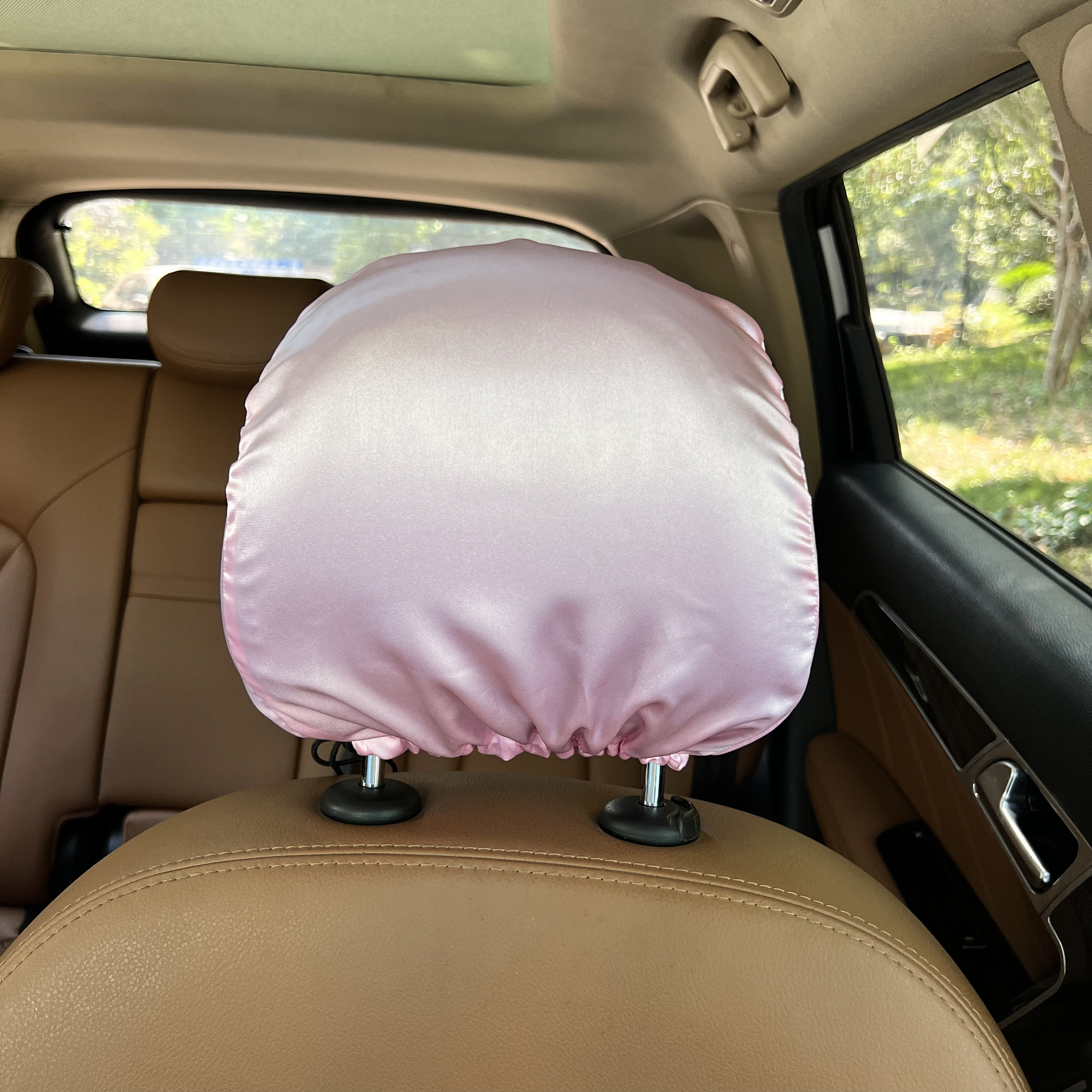 Reversible Satin Auto Kopfstützenbezug Verstellbar-Pink - .de