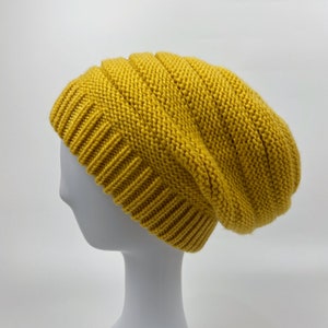 Satin gefüttert Slouch Beanie Wintermütze Gelb