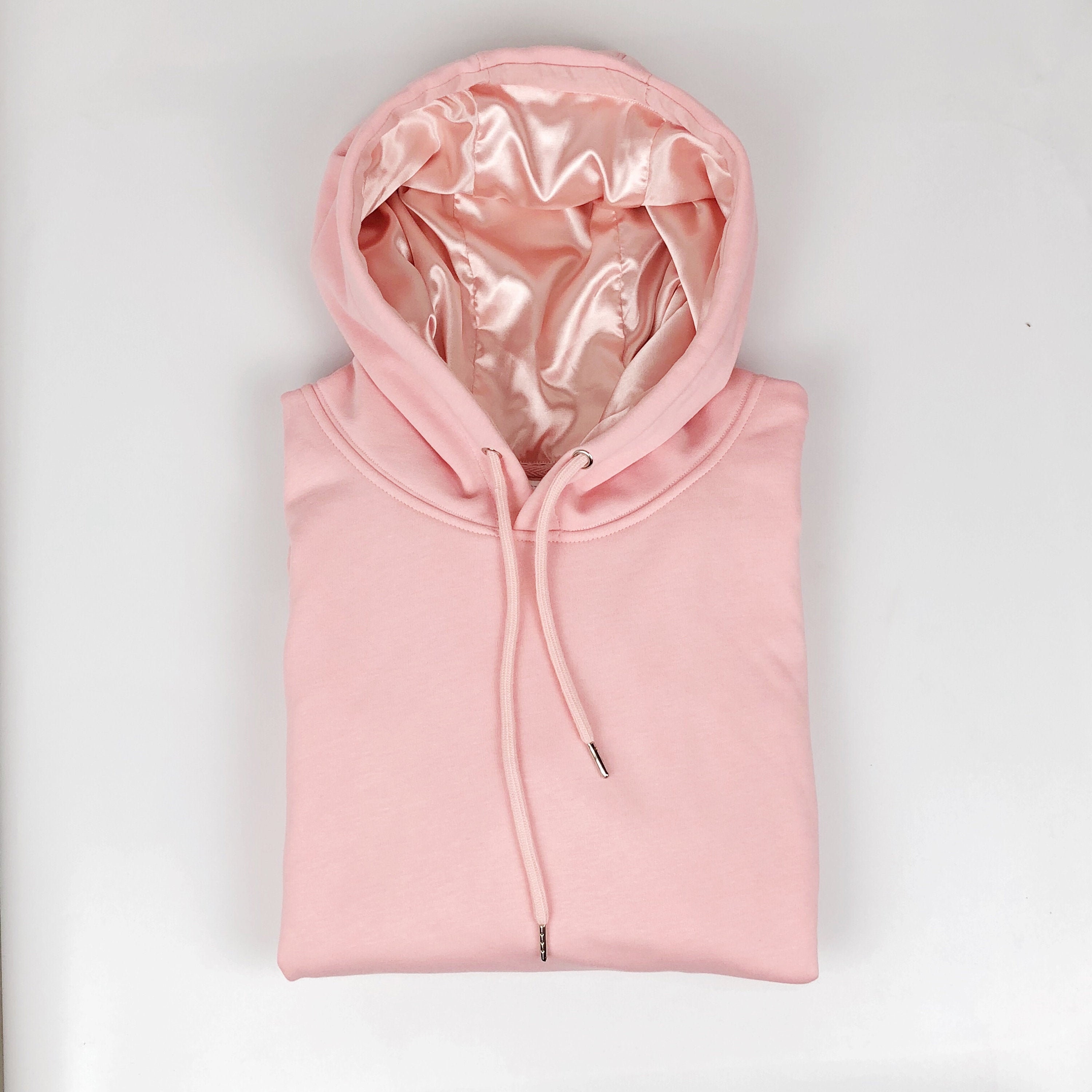 Satin Lined Hoodie Unisex thick tender Pink Etsy UK