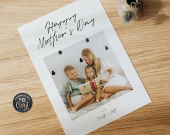 Minimalist Mother's Day Card Template | Editable Digital Printable | Corjl Happy Mother's Day Photo Card