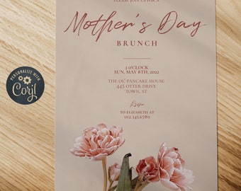 Mother's Day Brunch Template | Editable Digital Template | Corjl Mother's Brunch Printable