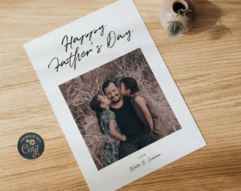 Happy Father's Day Card Printable | Editable Digital Template | Corjl Minimalist Father's Day Photo Card