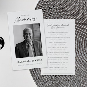 Modello di biglietto di preghiera commemorativo per funerale / Stampabile digitale modificabile / Biglietto di preghiera religiosa Corjl / In memoria amorevole / Cristiano, Cattolico