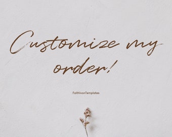 Customize My Order