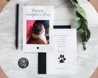 Happy Pawther's Day Card Template | Editable Digital Template | Happy Father's Day Dog Printable