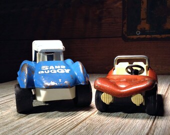 Tonka Fun Buggy & Topper Sand Buggy, 2 Vintage Dune Buggy Toys, Tiny Tonka Truck 500 and Topper Toys Zoomer Boomer 7200 Pressed Steel Cars