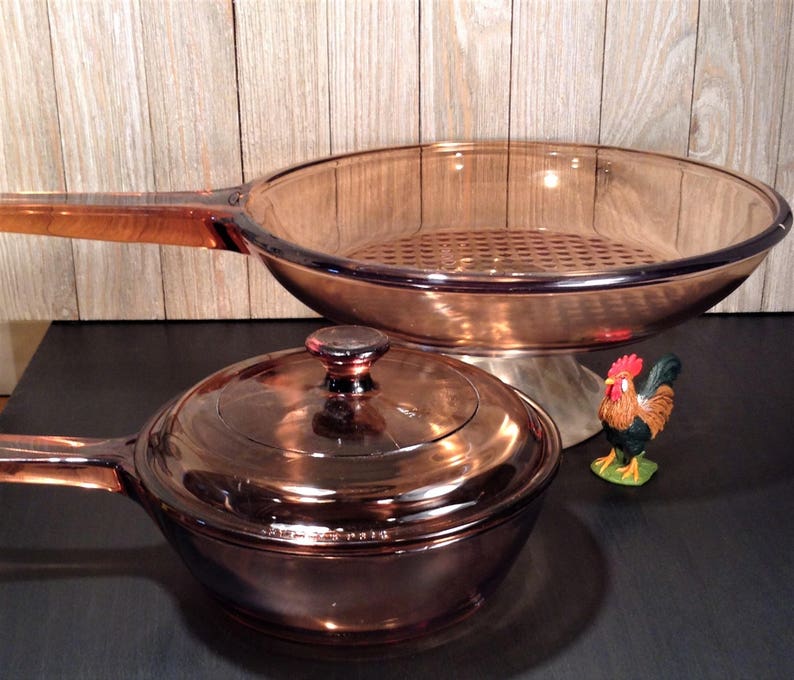 Corning Ware VISIONS Cookware Skillet & Saucepan Set of 2 Etsy