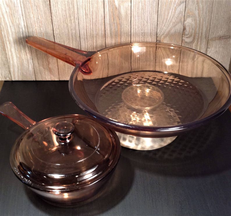 Corning Ware VISIONS Cookware Skillet & Saucepan Set of 2 Etsy