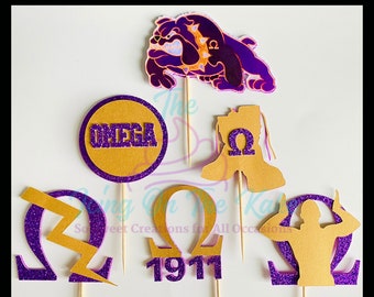 Omega Cupcake Toppers|Fraternity Cupcake Toppers