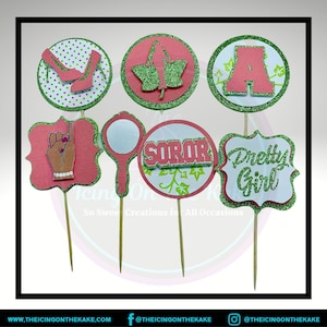 Pretty Girl Sorority Cupcake Toppers|Sorority Celebration|New Member