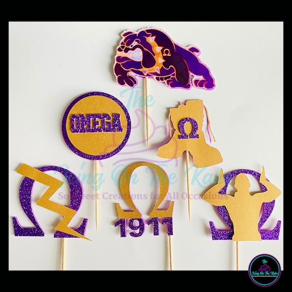 Omega Cupcake Toppers|Fraternity Cupcake Toppers