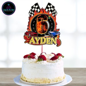 Custom Race Car Cake Topper/ Kids Birthday/ Race Car Party Decor