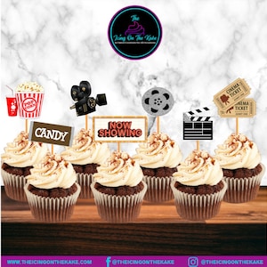 Movie Theme Cupcake Toppers|Birthday|Party|Movie Night