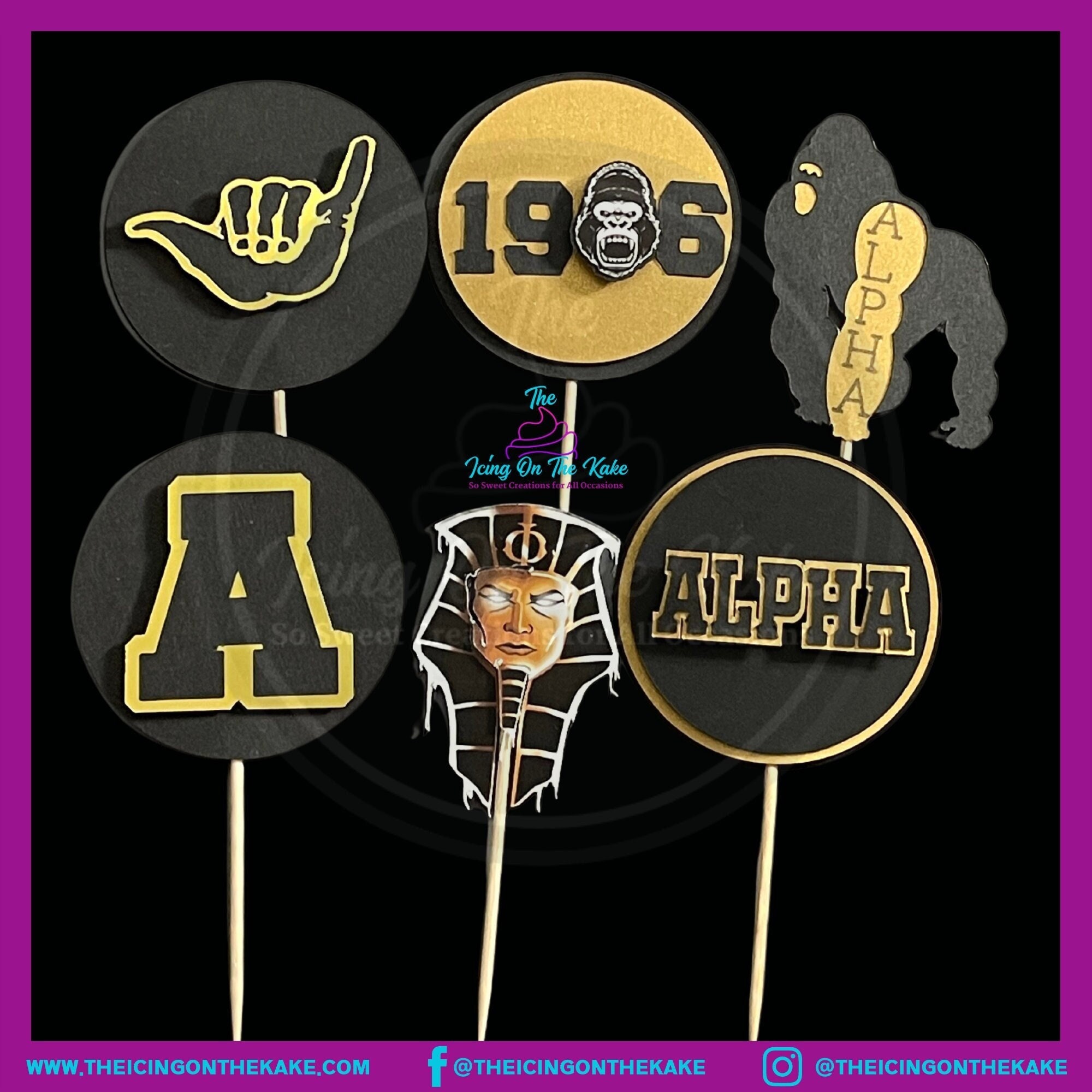 Ice Cold Alpha Cupcake Toppersfraternity Cupcake Toppers Etsy