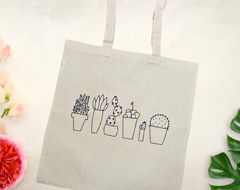 Plants Tote Bag | Grocery Bag | Canvas Bag | Succulents
