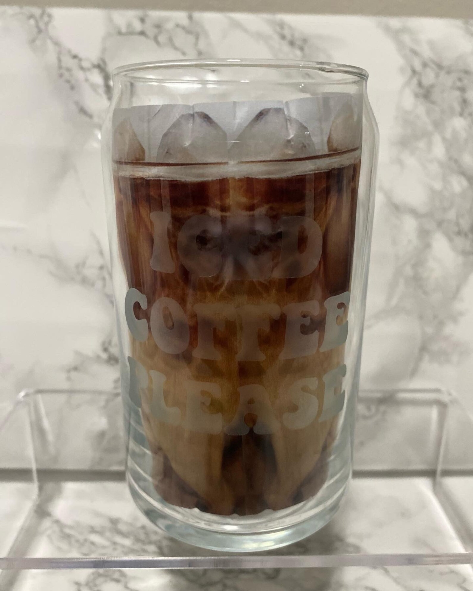 Frosted Glass Glass Cup Iced Coffee Please Can Cup Iced Coffee Cold
