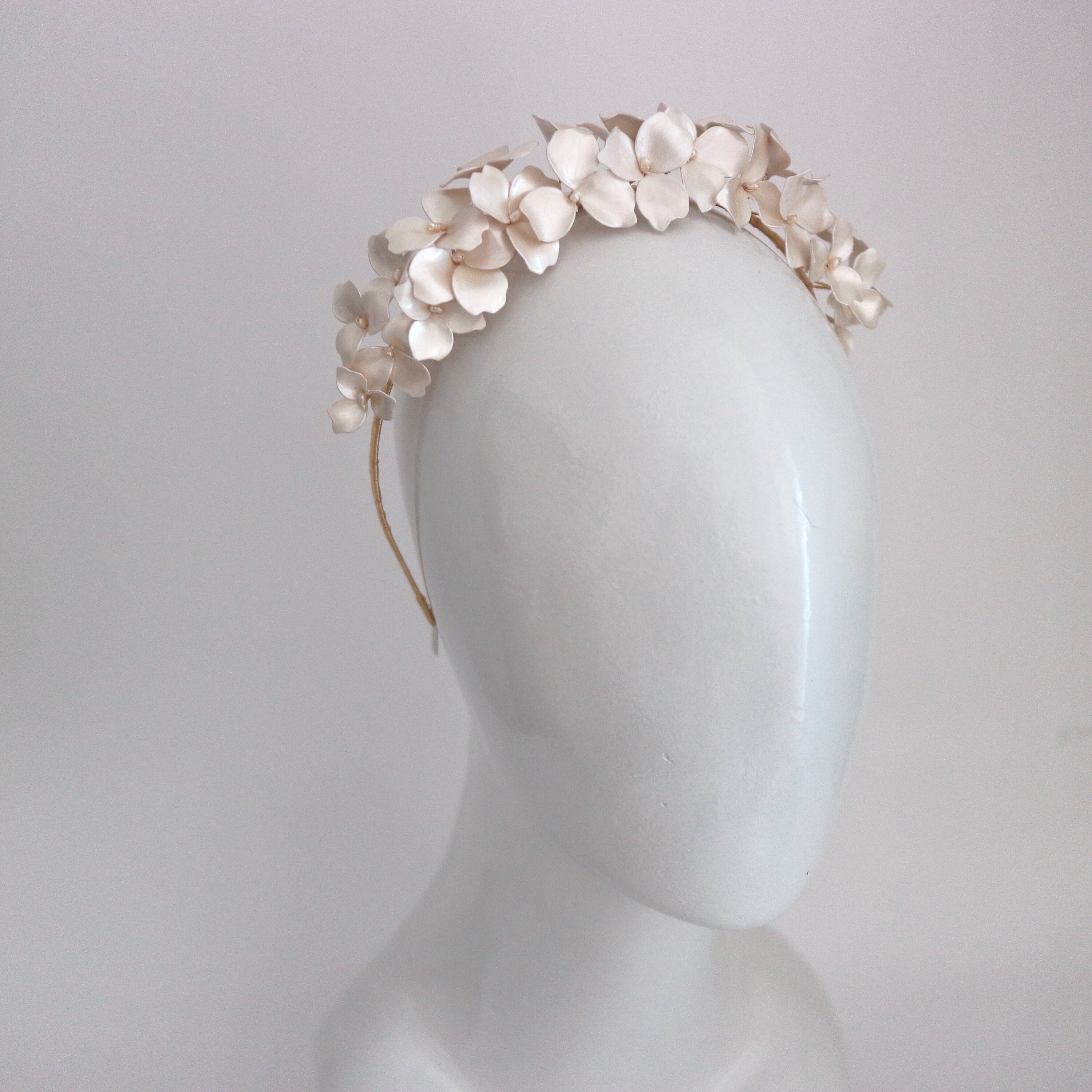 White floral headband Bridal flower headband Embellish Etsy