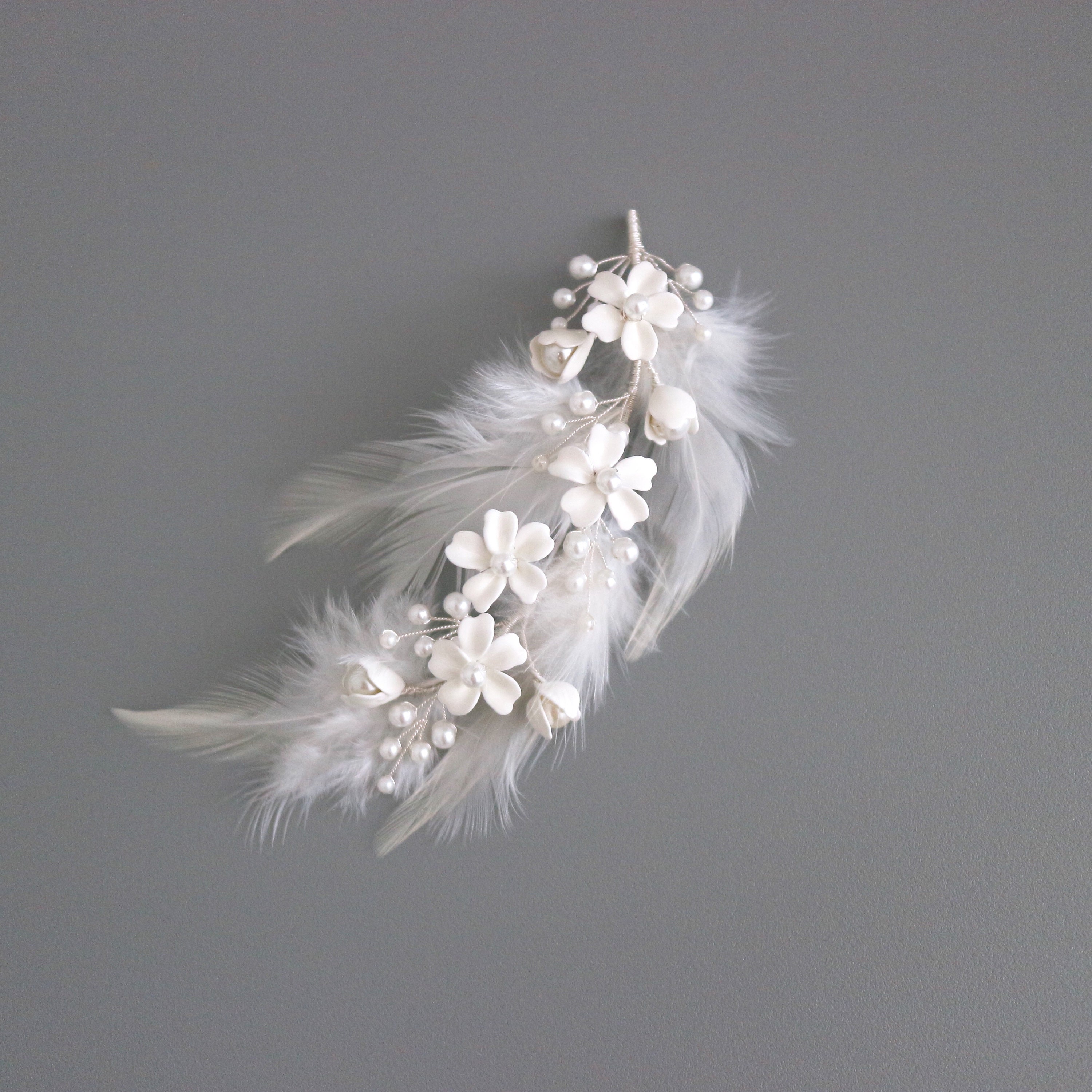 bridal feather headpiece