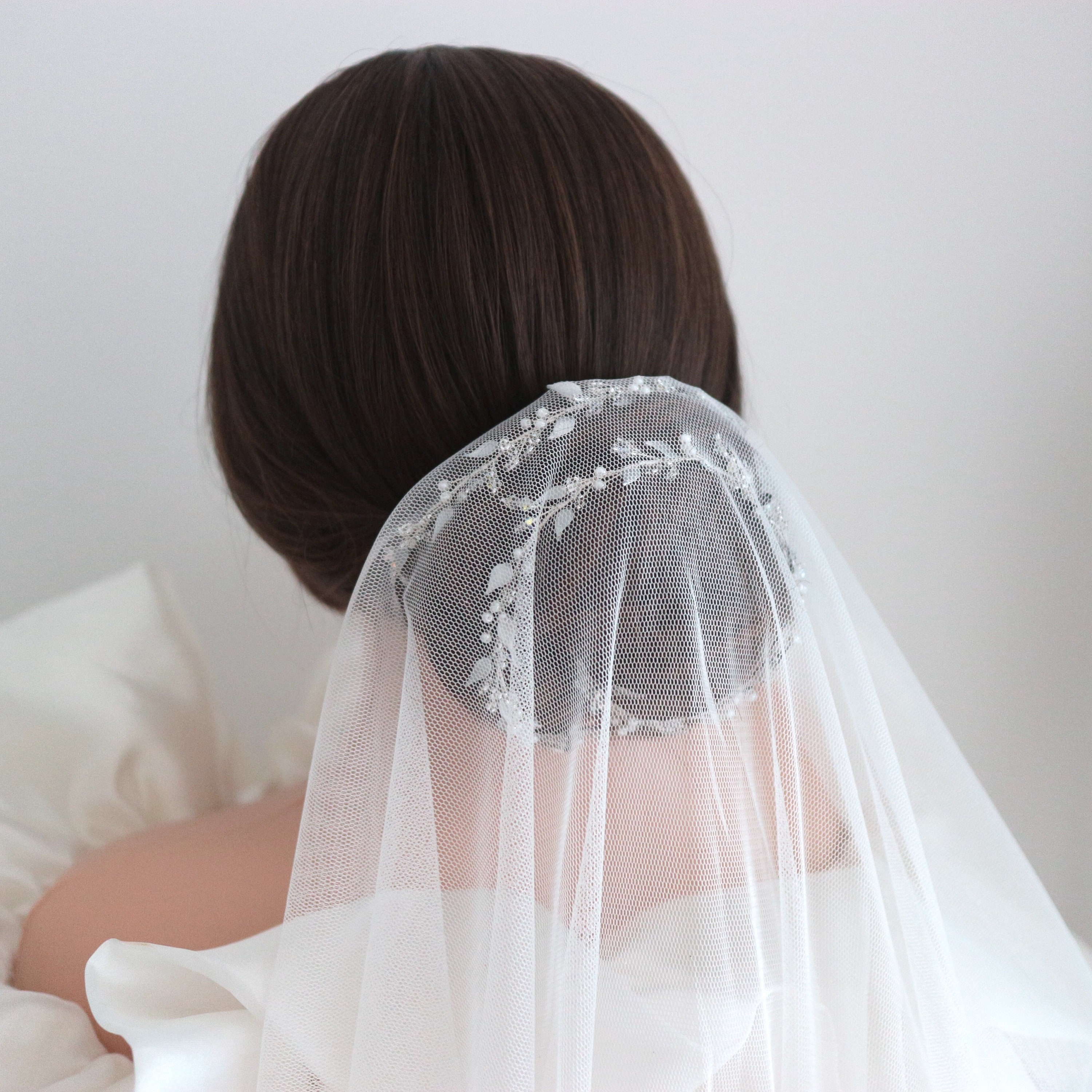 Claire Beaded wedding halo Crystal bridal hair vine | Etsy