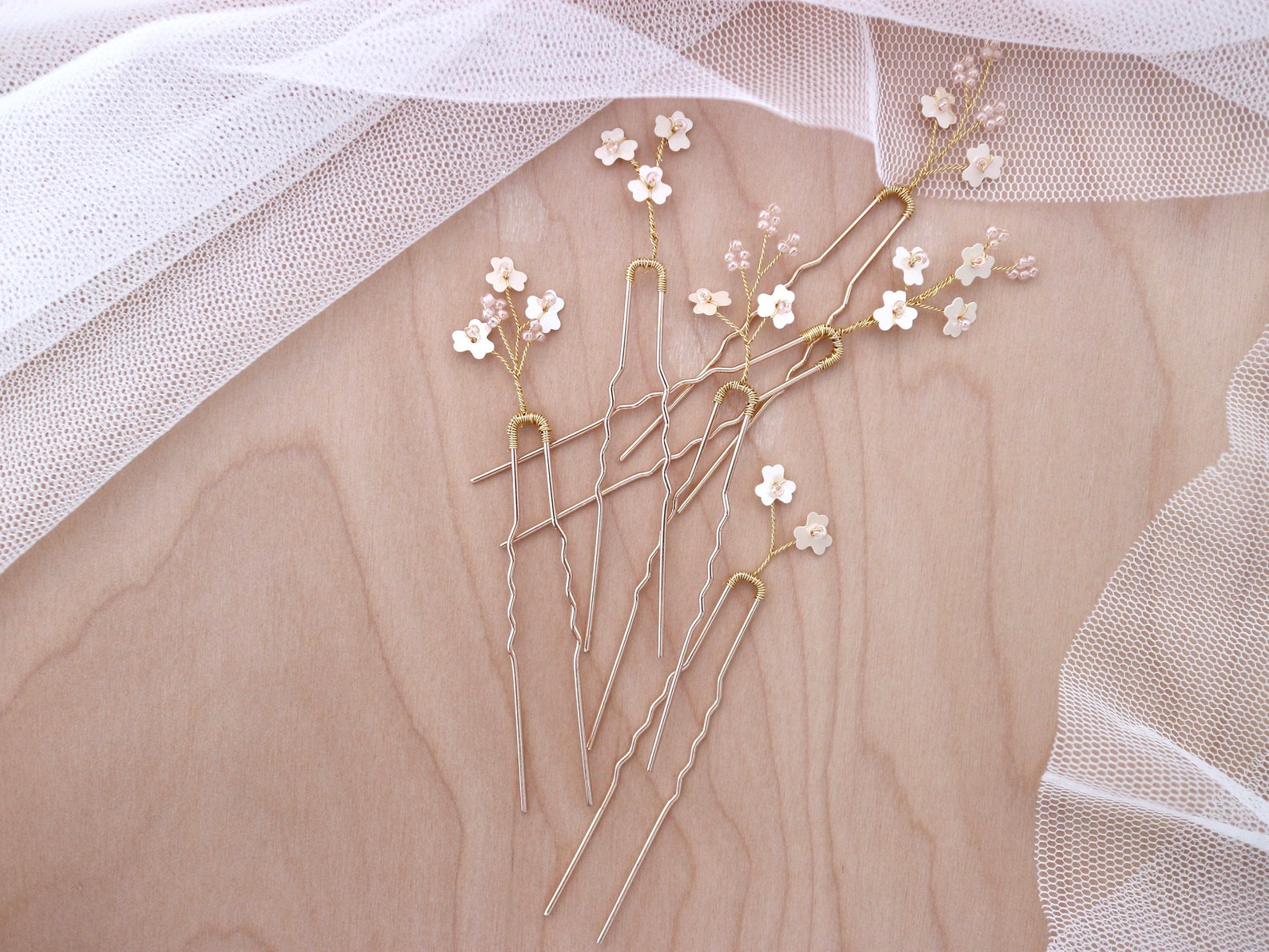 Baby's Breath Bridal Hair Pins Small Flower Headpiece for Etsy